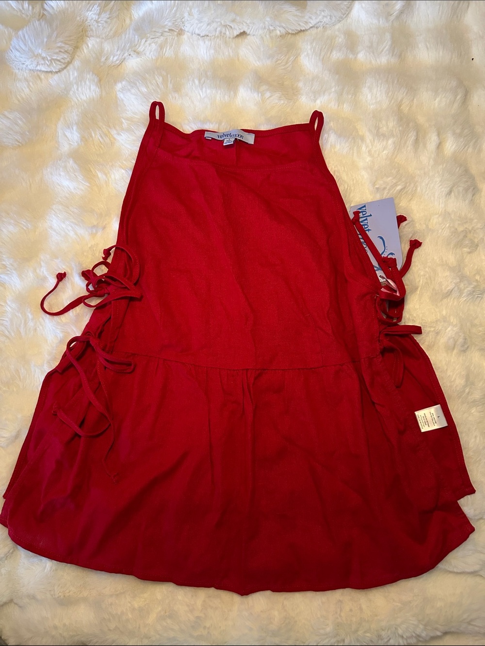 Red Camisole with Side Ties